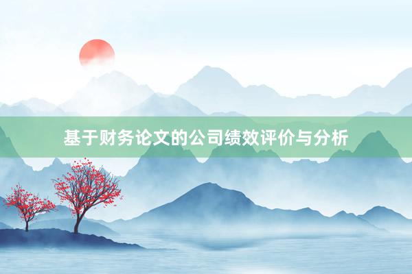基于财务论文的公司绩效评价与分析