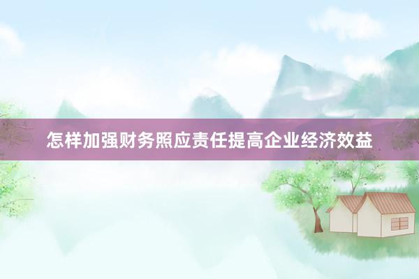 怎样加强财务照应责任提高企业经济效益